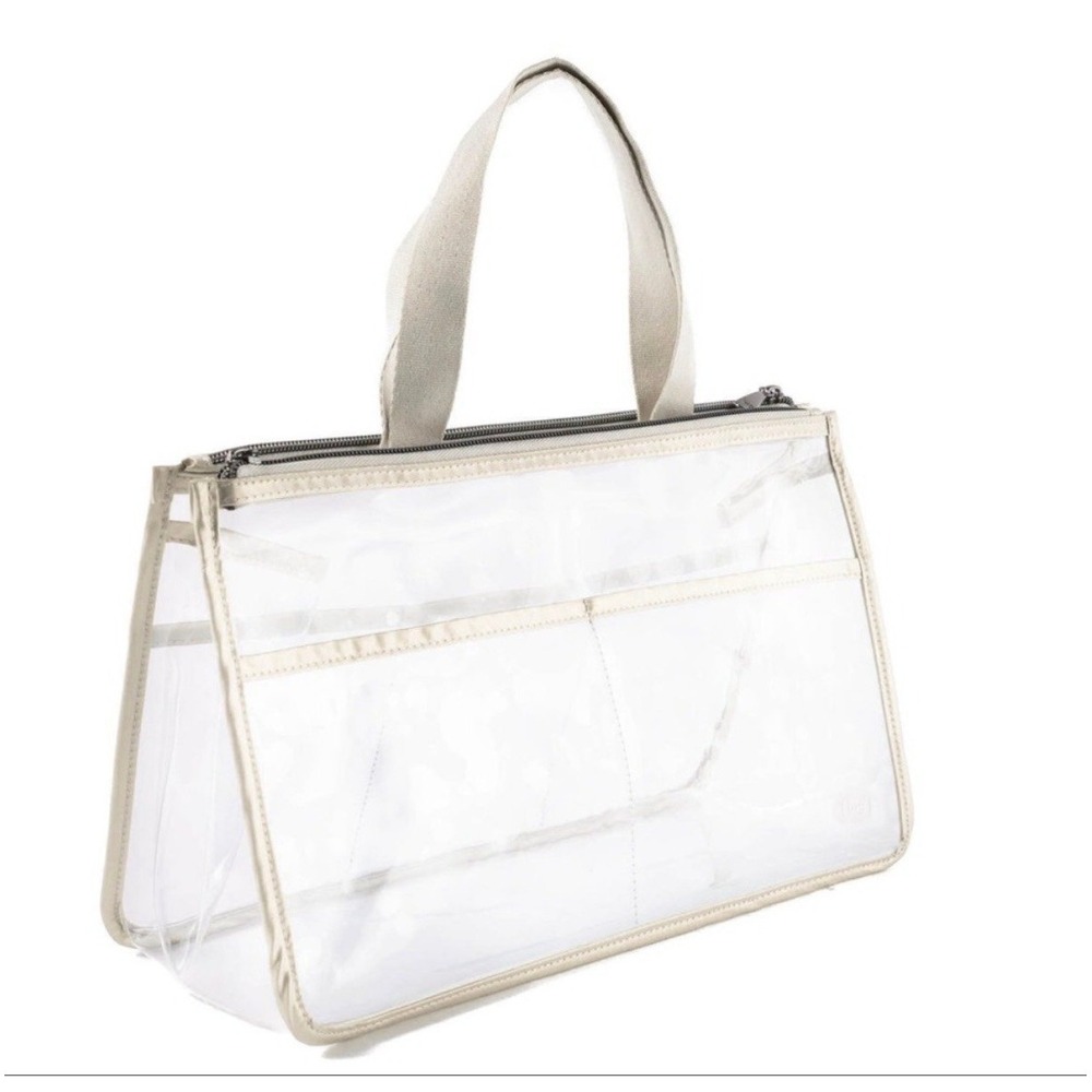 NWT Lug Catcher Clearview Cosmetic Tote Bag Metallic Champagne (Gold) Travel - Picture 6 of 8